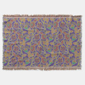 Lila und Chartreuse Blumen-Chintz-Außenläufer Decke (Vorderseite)