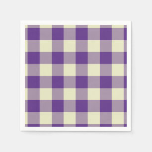 Lila und Cream Gingham Pattern Serviette