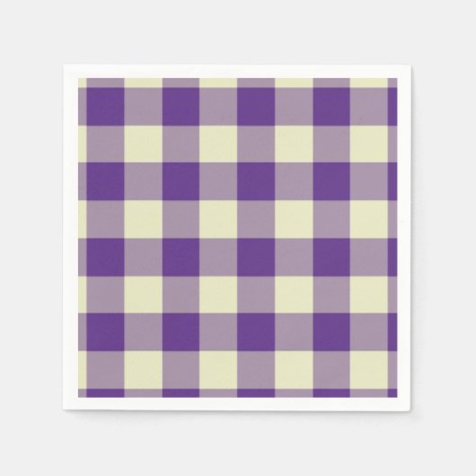 Lila und Cream Gingham Pattern Serviette (Vorderseite)