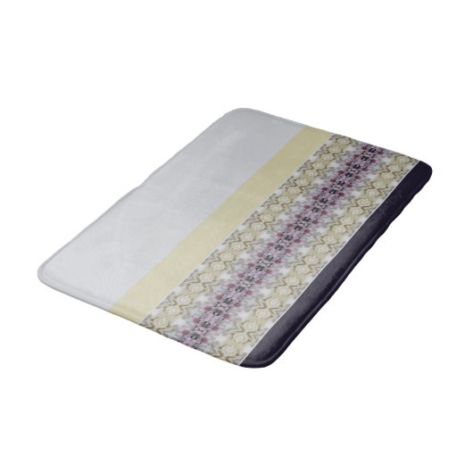 Lila und Creme Badematte (Schrägansicht)