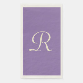 Lila und Creme Mit Monogramm Minimalistisch Serviette