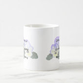 Lila und Creme Stiefmütterchen Kaffeetasse (Mittel)