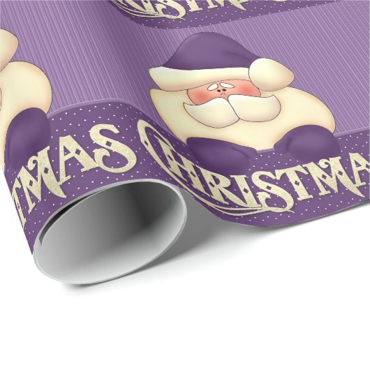 Lila und Creme Weihnachten Geschenkpapier (Rolleneckpunkt)