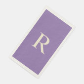 Lila und cremefarben monogrammiert  serviette (Ecke)