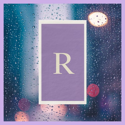 Lila und cremefarben monogrammiert  serviette