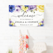 Lila und cremefarbene Blume Begrüßung Banner (Insitu)