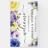 Lila und cremefarbene Blume Begrüßung Banner (Vertikal)