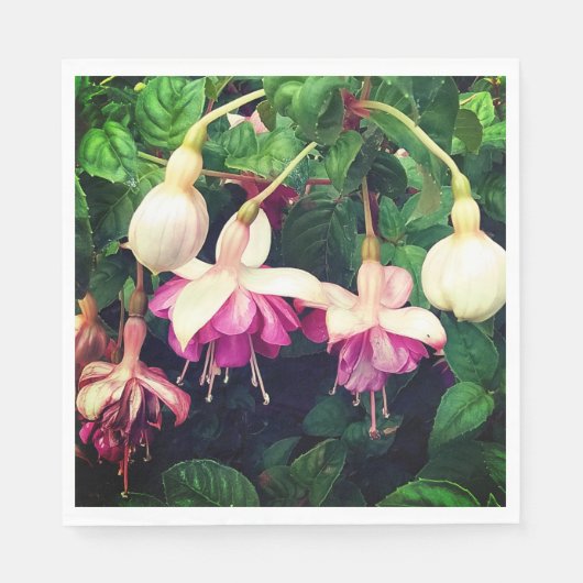 Lila und cremefarbene Blume Serviette (Vorderseite)