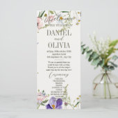 Lila und cremefarbene blumengeschichtliche Hochzei (Stehend Vorderseite)