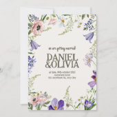 Lila und cremefarbene Blütenhochzeit Einladung (Vorderseite)