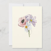 Lila und cremefarbene Blütenhochzeit Einladung (Rückseite)