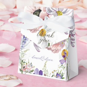 Lila und cremefarbene Blütenhochzeit Geschenkschachtel