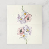 Lila und cremefarbene Blütenhochzeit Platzkarte (Außenseite Aufgefaltet)