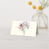 Lila und cremefarbene Blütenhochzeit Platzkarte (Rückseite)