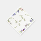 Lila und cremefarbene Blütenhochzeit Serviette (Ecke)