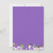 Lila und cremefarbene Brautdusche Einladung (Rückseite)