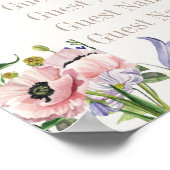 Lila und cremefarbene Sitzkarten Poster (Ecke)