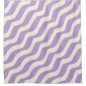 Lila und cremeweiche Linien Psychedelic Stripes h Duschvorhang (Vorderseite)
