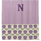 Lila und dekoratives Lippenmotiv Duschvorhang (Vorderseite)