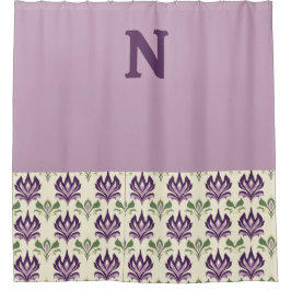 Lila und dekoratives Lippenmotiv Duschvorhang