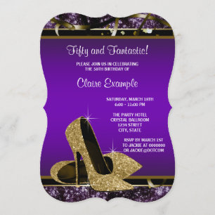 Lila und der Geburtstags-Party Goldder hohen Einladung