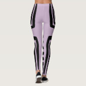Lila und dicke schwarze Linien Leggings (Rückseite)