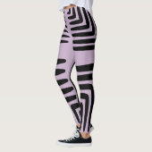 Lila und dicke schwarze Linien Leggings (Links)