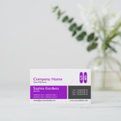 Lila und dunkles Grau geteiltes Band - Initialen Visitenkarte (Stehend Vorderseite)