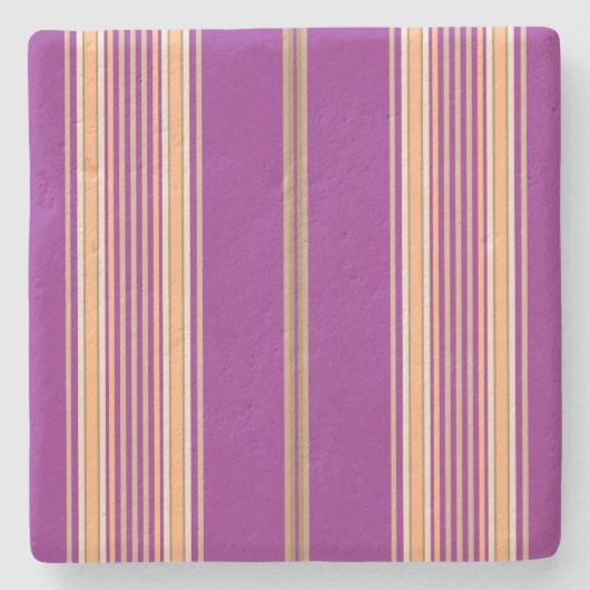 Lila und Ecru, Stripes Square Untersetzer (Vorderseite)