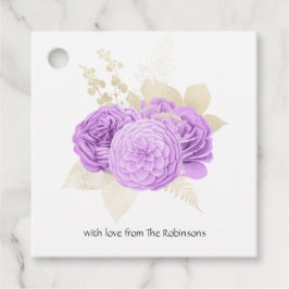 Lila und Elfenbein Geschenkanhänger