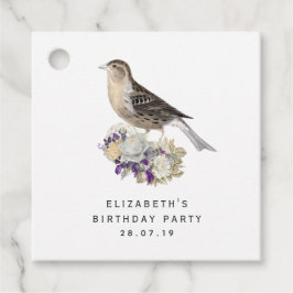 Lila und Elfenbeinflorenvogel Geschenkanhänger