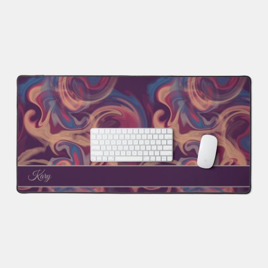 Lila und farbenfrohe Wasserfarbe Schreibtischunterlage (Tastatur & Maus)