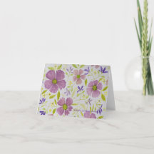 Lila und Flieder Blumen Notiz/Grußkarte