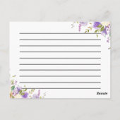 Lila und floralfarbene Rezeptur Postkarte (Rückseite)