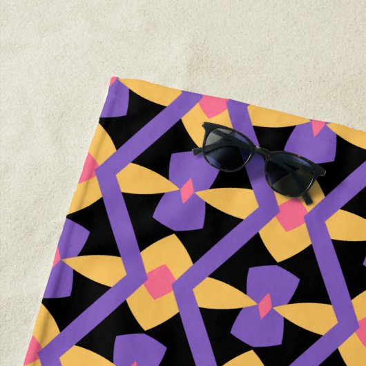 Lila und gelb dekoriert strandtuch (Beispiel)