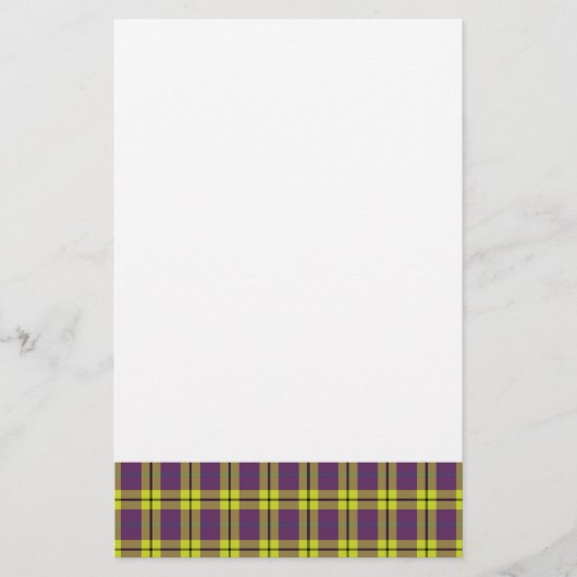 Lila und gelb Kariert Briefpapier (Vorderseite)