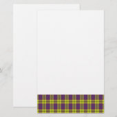 Lila und gelb Kariert Briefpapier (Vorne/Hinten)