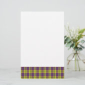 Lila und gelb Kariert Briefpapier (Stehend Vorderseite)