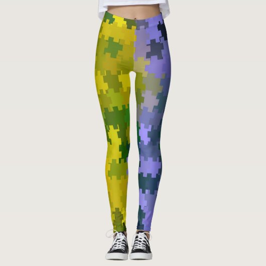 Lila und gelb leggings (Vorderseite)