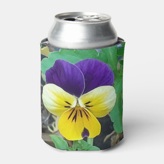 Lila- und Gelbblüte Dosenkühler (Kanne Vorderseite)