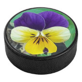 Lila- und Gelbblüte Eishockey Puck (3/4)