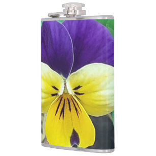 Lila- und Gelbblüte Flachmann