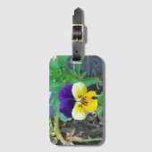 Lila- und Gelbblüte Gepäckanhänger (Vorderseite Vertikal)