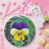 Lila- und Gelbblüte Pappteller (Party)