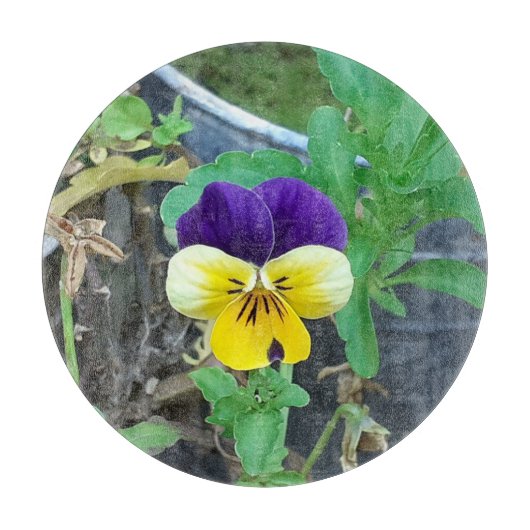 Lila- und Gelbblüte Schneidebrett (Vorderseite)