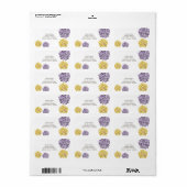 Lila- und Gelbblütenzeichen Adressaufkleber (Vorne)