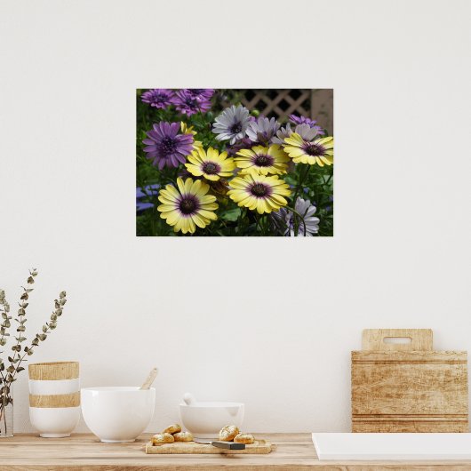 Lila und gelbe afrikanische Milchsorten Poster (Küche)