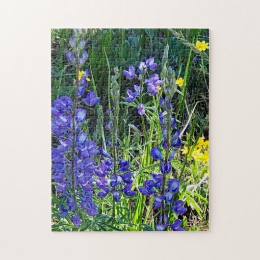 Lila und gelbe alpine Blume Puzzle (Vertikal)