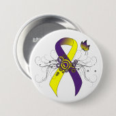 Lila und gelbe Barkeeper mit Schmetterling Button (Vorne & Hinten)