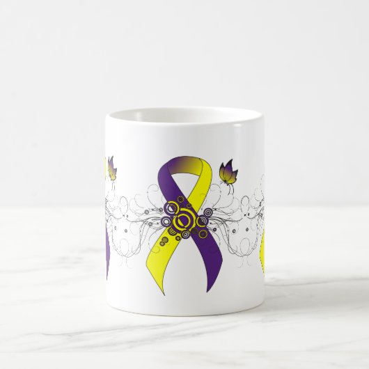 Lila und gelbe Barkeeper mit Schmetterling Kaffeetasse (Mittel)